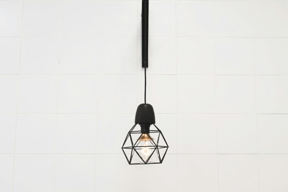 pendant lamp hanged on white room