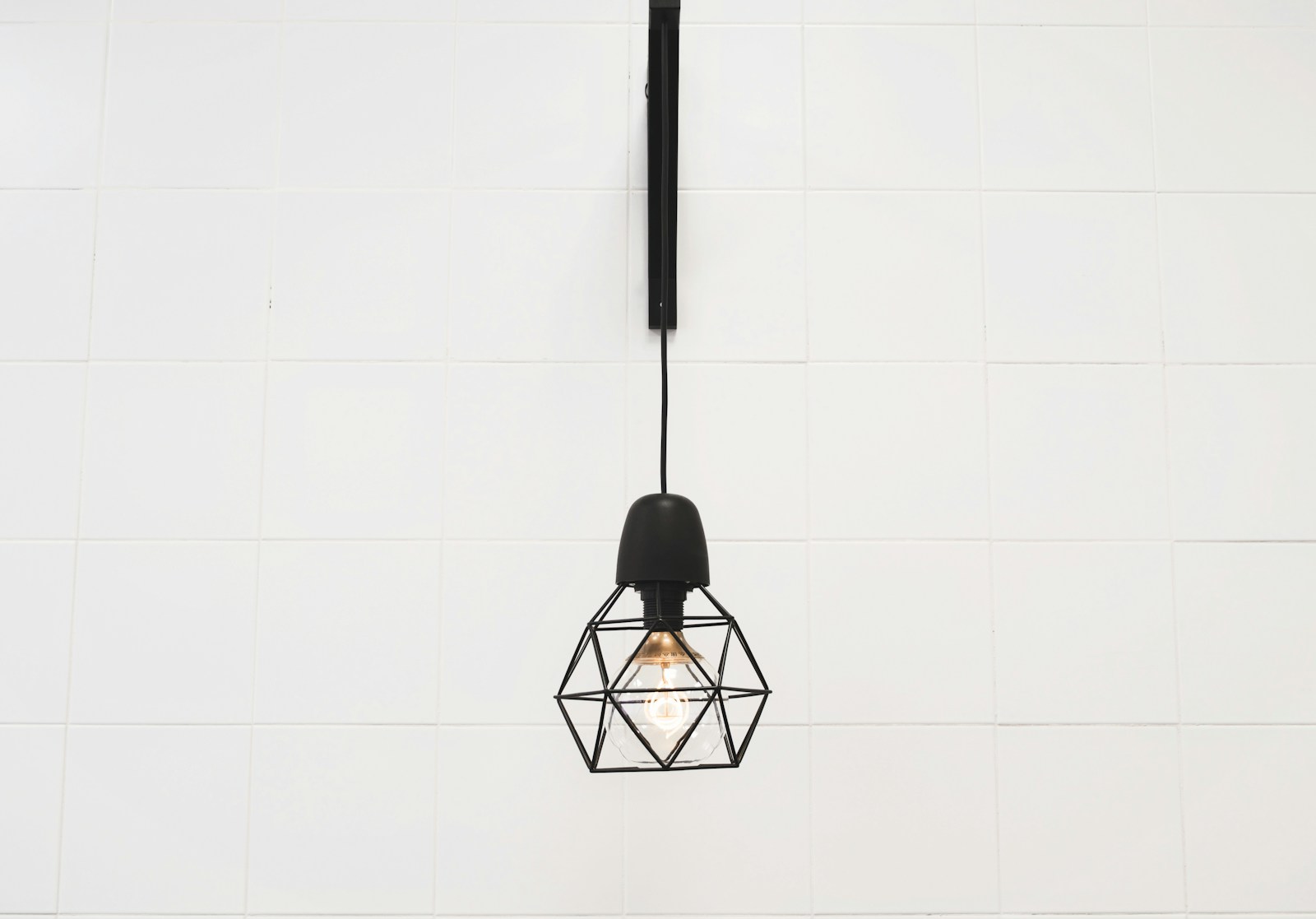 pendant lamp hanged on white room